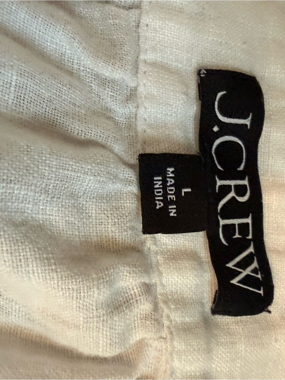 J. Crew White Linen Split-Neck Blouse size large - Picture 2 of 7